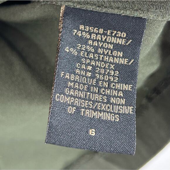 Renuar Green Button Up Jacket Size 6 Military‎ Style Casual Button up front - Picture 9 of 9